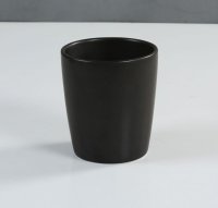 陶器カップ(ブラック)　?13x14.5cm