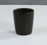 画像: 陶器カップ(ブラック)　?13x14.5cm