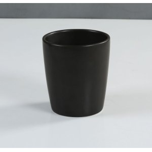 画像: 陶器カップ(ブラック)　?13x14.5cm